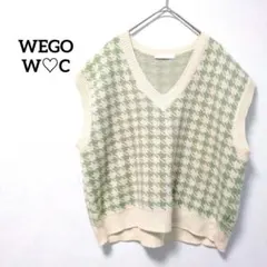 【W♡C／ウィゴー】F　ニットベスト　千鳥柄　重ね着　Vネック　ノースリーブのサムネイル