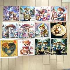 88.超お得 ‼️ 1セットのみ 15枚セット 猫柄 犬柄 パネル生地 高品質 