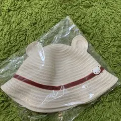 【完売品】☆ファミリア　くま耳　麦わら帽子　51㎝☆可愛い　オシャレ　お出かけのサムネイル