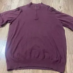 L.L.Bean エルエルビーン カシミヤ混 ハーフジップ ニット XL ワインのサムネイル