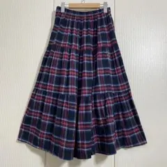 Rockmount USA製 チェック シワ加工 3段ティアードフレアスカート