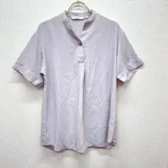✨良品✨ エンジョイ 【11】 スキッパーシャツ ブラウス シンプル 春夏 紫