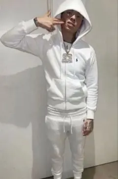 90s ラルフローレン 短丈 ジップパーカー swag flexwitme 白色