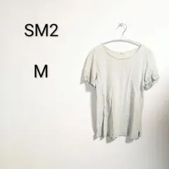 S920 サマンサモスモス SM2 レース袖 Tシャツ Mサイズ ライトグレー