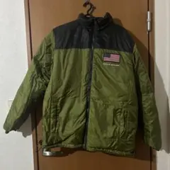 Eddie Bauer フード付きダウンジャケット リバーシブル　ブラウン　緑