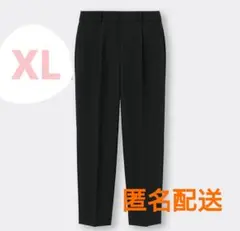 GU タックテーパードパンツ ブラックXL