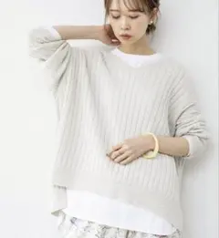 最終SALE！IENA アイボリー Vネックニット