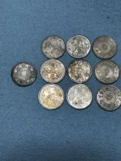 旭日50銭銀貨 5枚 古銭 銀貨 明治 硬貨 SV800 50銭銀貨 - メルカリ