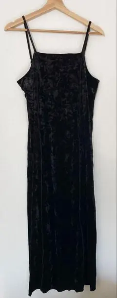 ブラック ベロア キャミワンピース