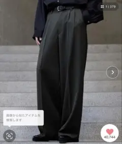 新品未使用タグ付き　CLEL メンズ ワイドスラックス チャコールグレー