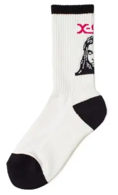 x-girl リブソックス ホワイト/ブラック