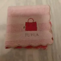 FURLA バッグ刺繍 ハンカチ ピンク