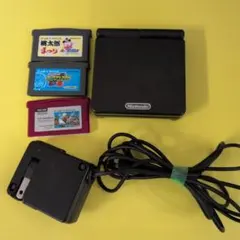 任天堂　ゲームボーイアドバンスSP　黒　充電器　ソフト付