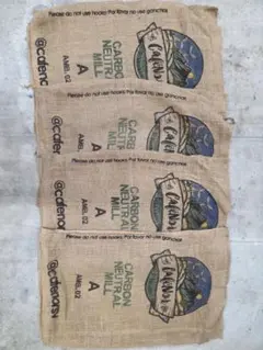 麻袋　かわいいロゴ付き4枚セット　EL SALVADOR