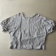 niko and ... ストライプ クロップドTシャツ パフスリーブ L