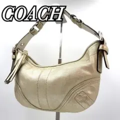 COACH コーチ アクセサリーポーチ ワンショルダー ラメ ゴールド