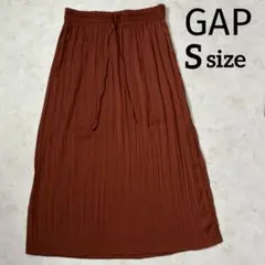 GAP テラコッタ プリーツ ロングスカート ウエストゴム Sのサムネイル