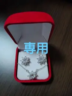 雪の結晶デザイン ネックレスとピアスセット