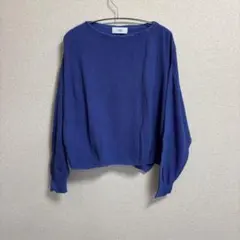 AZUL BY MOUSSY ボートネックプルオーバーニット　 ブルー