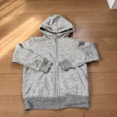 ユニクロUNIQLO150キッズ ジップアップパーカー グレー