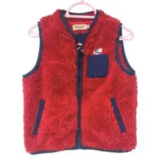 極美品　MIKI HOUSE 赤 フリース ベビーベスト 90 モコモコ