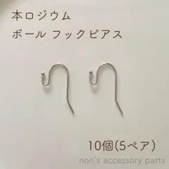 本ロジウム ボールフックピアス 10個(5ペア)