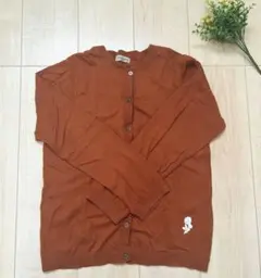 美品　SM2 コットン長袖カーディガン　刺繍ワンポイント