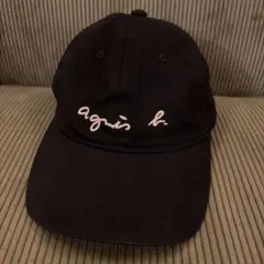 美品】定価9900円 agnes b. 定番フロント刺繍コットンツイルキャップ
