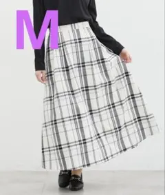 チェック柄 フレアロングスカート Mサイズ　Honeys ハニーズ