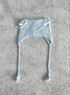 petit main 水色リブ編み ニット帽 キッズ 54cm