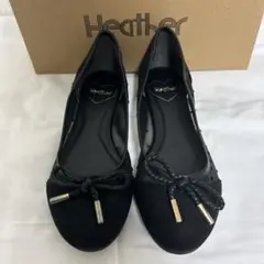Heather ブラック バレエシューズ