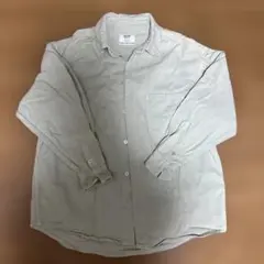 薄いグリーン デニム ボタン付きシャツ Mサイズ