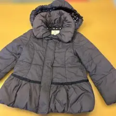 KUMIKYOKU グレー フリル付きダウンコート 110〜120