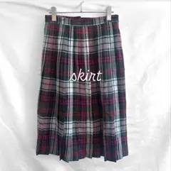 vintage ミディスカート 民族柄 チェック M カジュアル