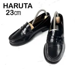 HARUTA コイン ローファー 黒　パンプス　レザー　革　4505 幅広