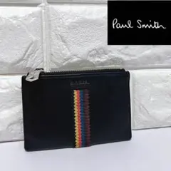 Paul Smith マルチストライプ レザー フラグメントケース ブラック