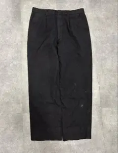 90s スラックス　ヴィンテージ　古着　ストライプ　ブラック