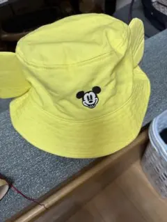 ミッキーマウス 耳付きバケットハット 黄色