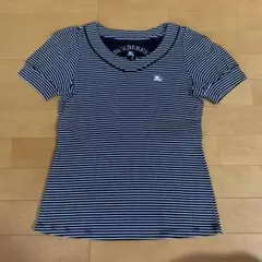 【値下げ】BURBERRY ストライプ Vネック 半袖Tシャツ