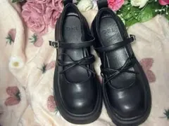 GRL☆ブラックリボン付き厚底ストラップバレエシューズ☆新品未使用☆23cm