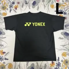 美品　YONEX ヨネックス 半袖 Tシャツ Lサイズ 黒 蛍光イエロー