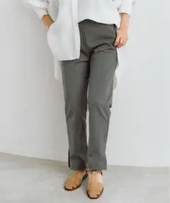 IENA クリアコットンスリットパンツ　グレーのサムネイル