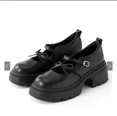 【今月販売終了】GRL 厚底 リボン ストラップ ローファー zr1205