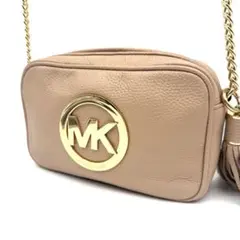 ✨美品✨　マイケルコース　ショルダーバッグ　革　チャック　ピンク系