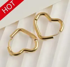 ハートフープピアス ゴールド ☆人気☆ 高品質サージカルステンレス