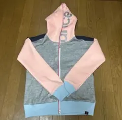 【美品】new balance golf フルジップパーカーグレー/ピンク