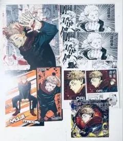 呪術廻戦 原作缶バッジコレクション 第四弾 虎杖悠仁 フォトカード＆ステッカー