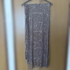 エレガント シルバー フリンジ ストール