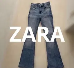 ZARA ブーツカットデニム ライトブルー　36