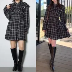 rienda♡フロントZIPシャツミニワンピース♡